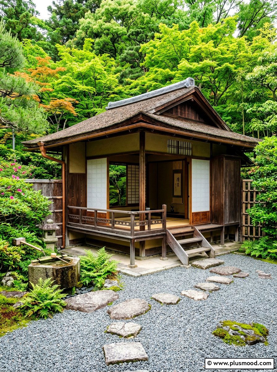 Japanese tea house - 25 outdoor garden decor ideas with zen elements