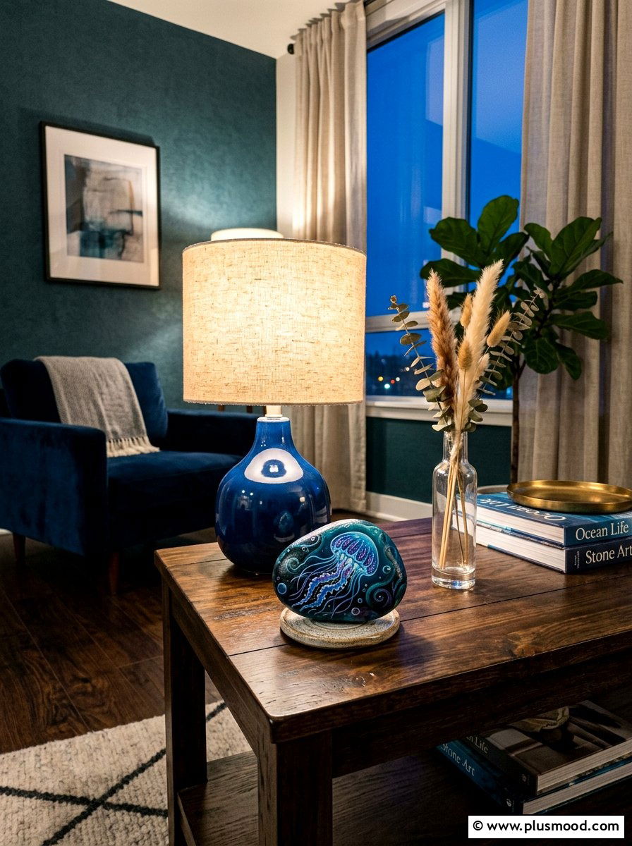 Jellyfish Glow Art - 25 painted rock ideas with ocean theme