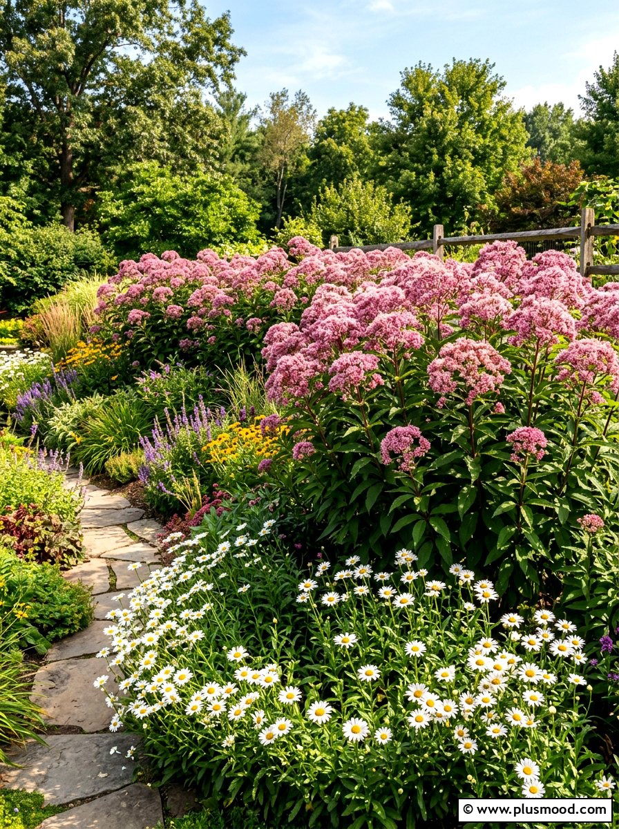 Joe Pye Weed Backdrop - 25 summer butterfly garden ideas