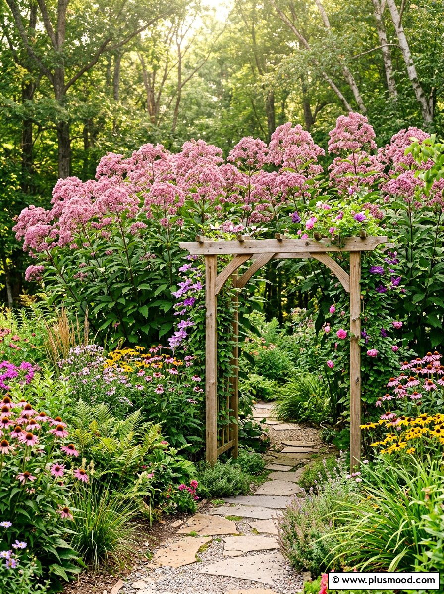 Joe Pye Weed Habitat - 25 summer pollinator garden ideas