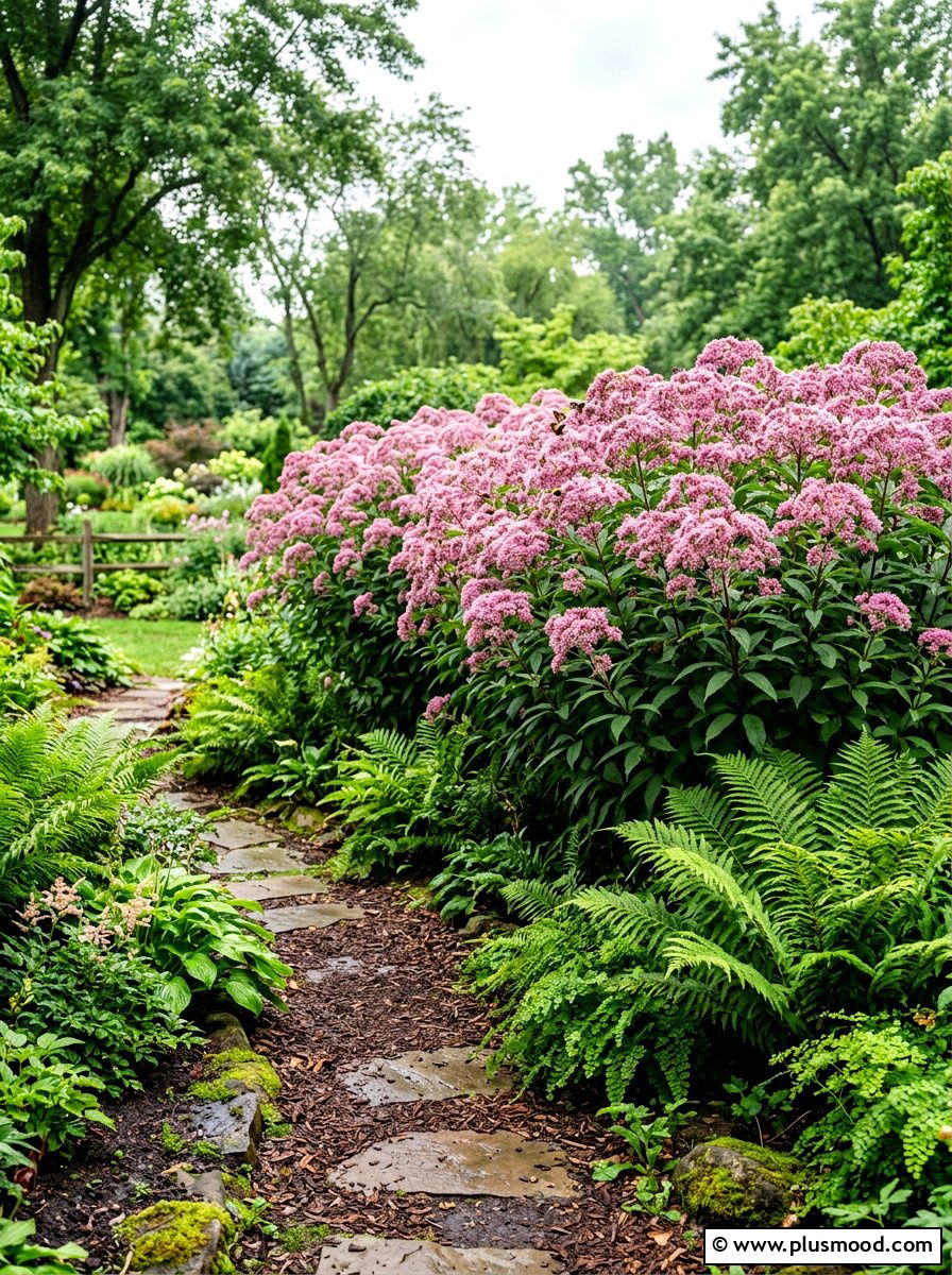 Joe Pye Weed Hedge - 25 summer pollinator landscaping ideas