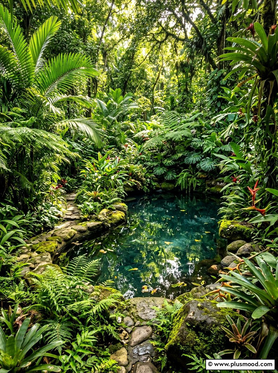 Jungle Garden Pool - 25 summer tropical pool ideas