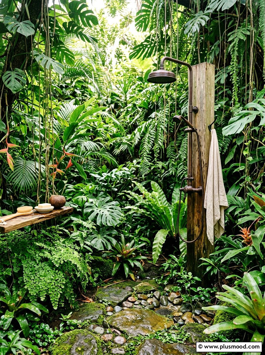 Jungle outdoor shower - 25 summer outdoor shower ideas