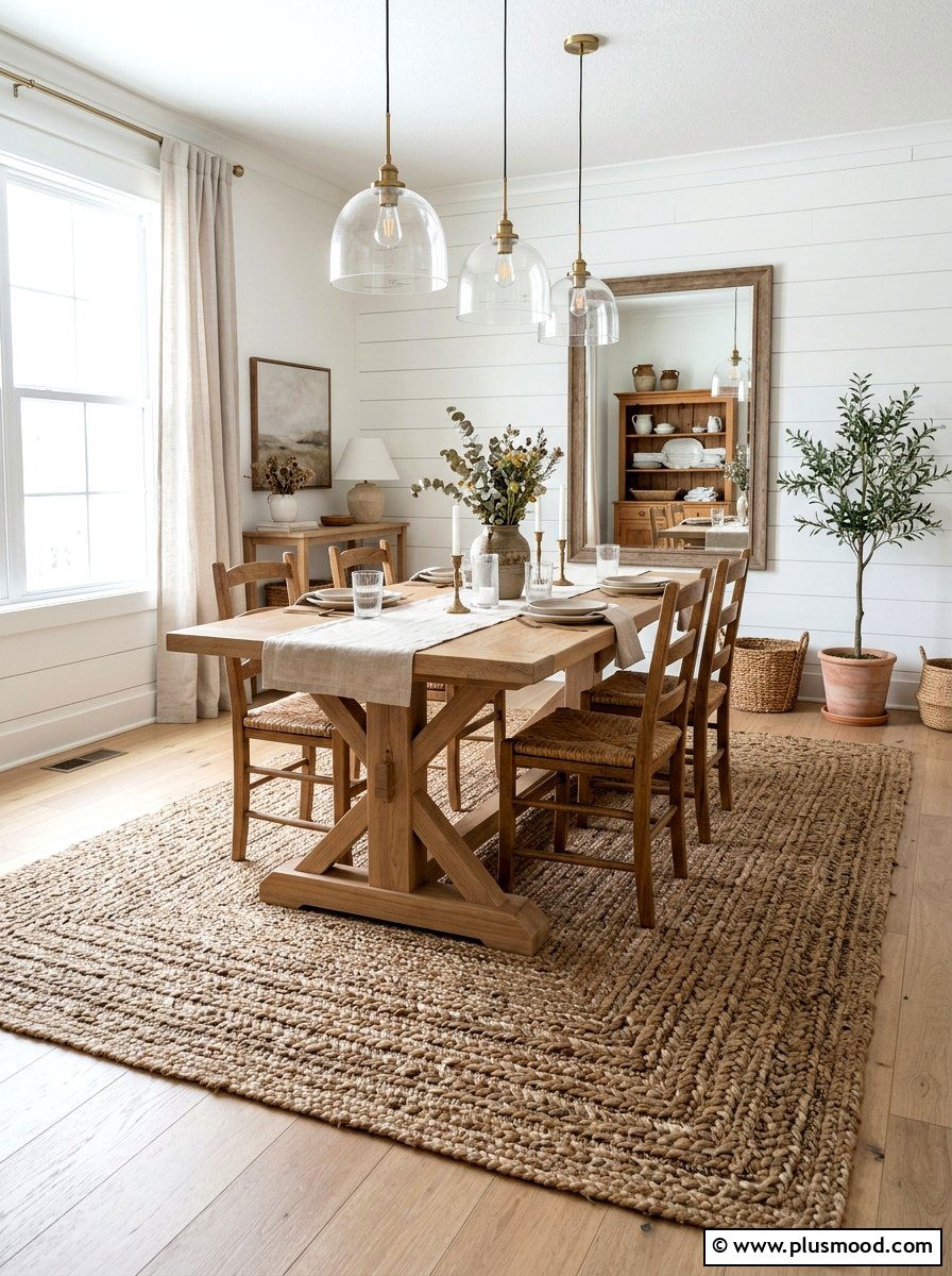 Jute Area Rug - 25 summer neutral decor ideas