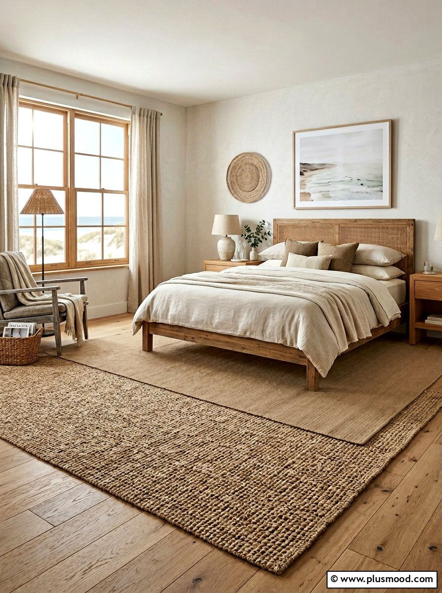 Jute Area Rug - 25 summer room refresh ideas for bedroom