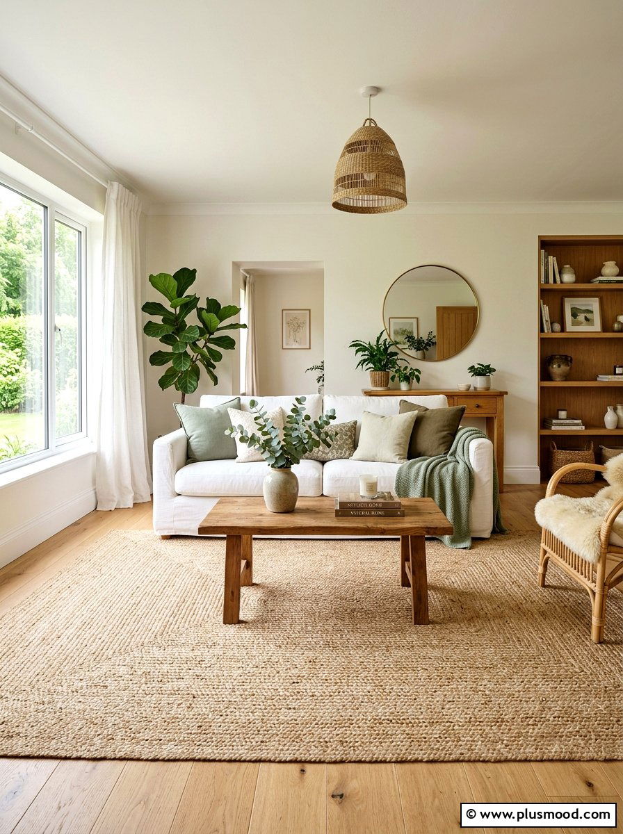 Jute Area Rug - 25 easy summer home ideas