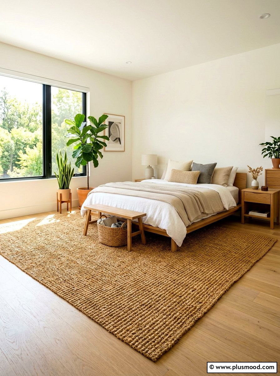 Jute Area Rug - 25 late summer bedroom ideas