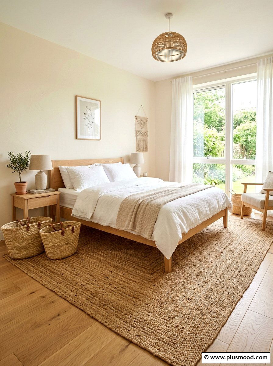 Jute Area Rug - 25 summer bedroom ideas on a budget