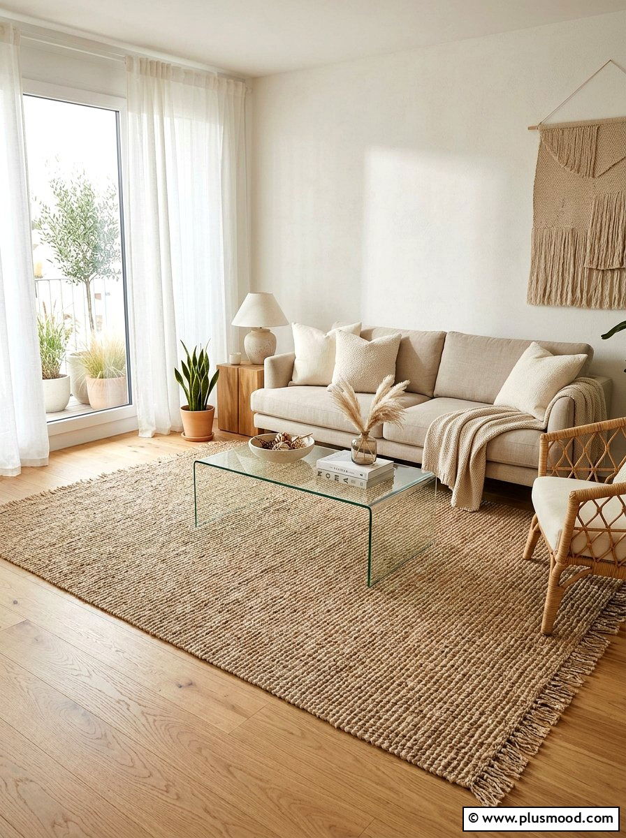Jute Area Rug - 25 beautiful summer home decor ideas