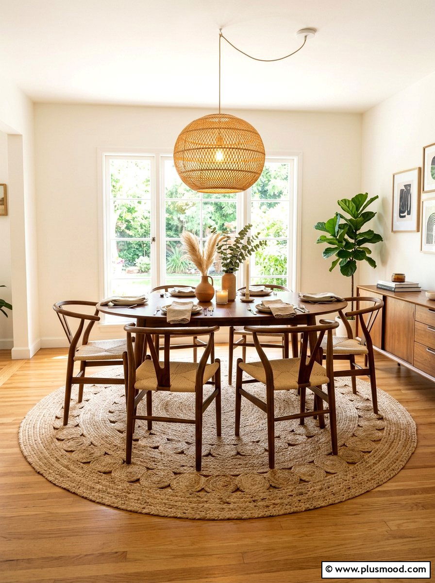 Jute Dining Rug - 25 late summer boho decor ideas