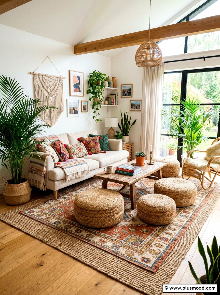 Jute Floor Pouf - 25 summer jute decor ideas