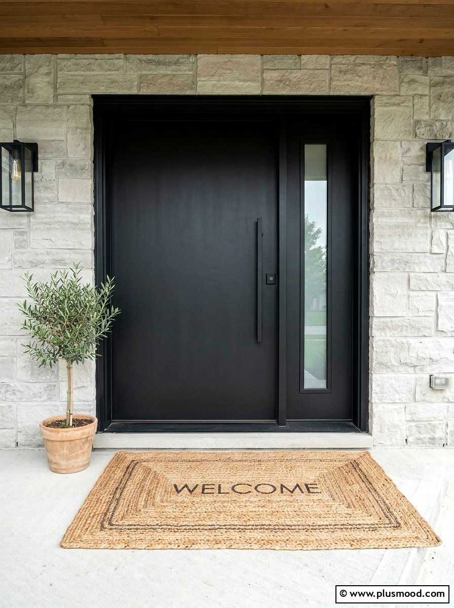 Jute Front Porch Mat - 25 summer boho front porch ideas