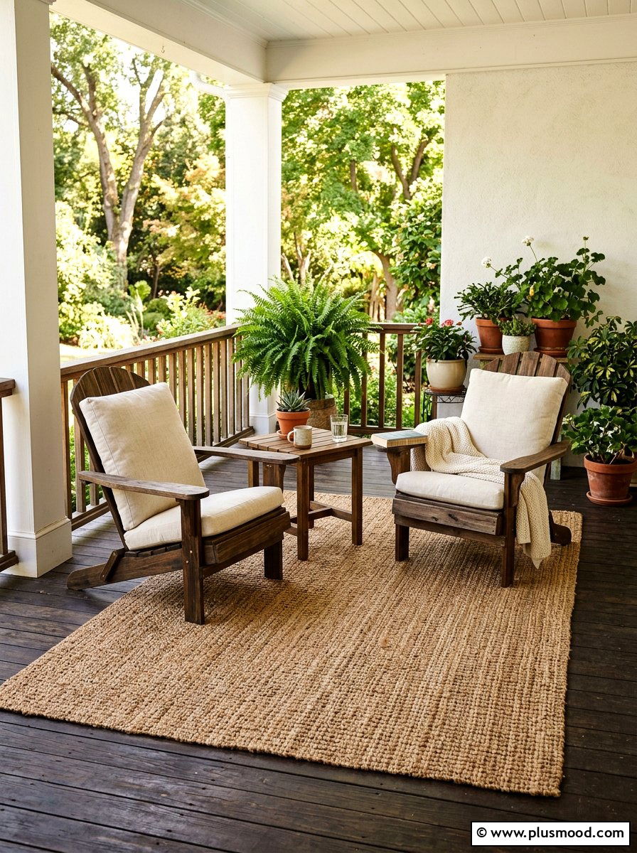 Jute Outdoor Rug - 25 summer rustic front porch ideas