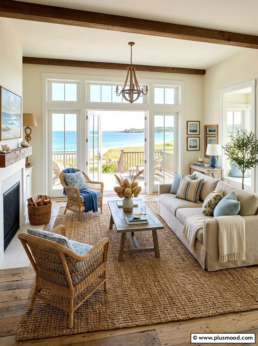 Jute Rug Farmhouse Decor - 25 summer coastal farmhouse living room ideas