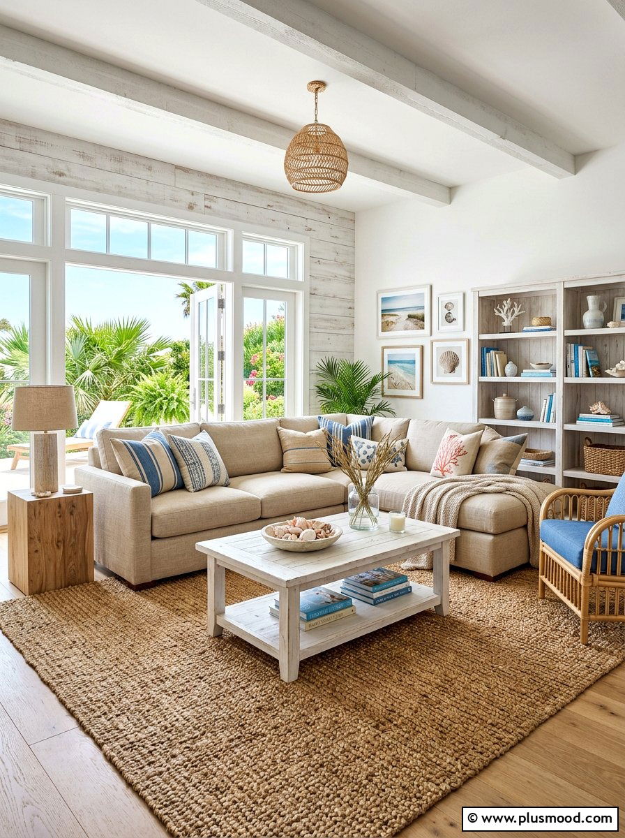 Jute Rug Foundation Living Room - 25 summer decor ideas for beige living room