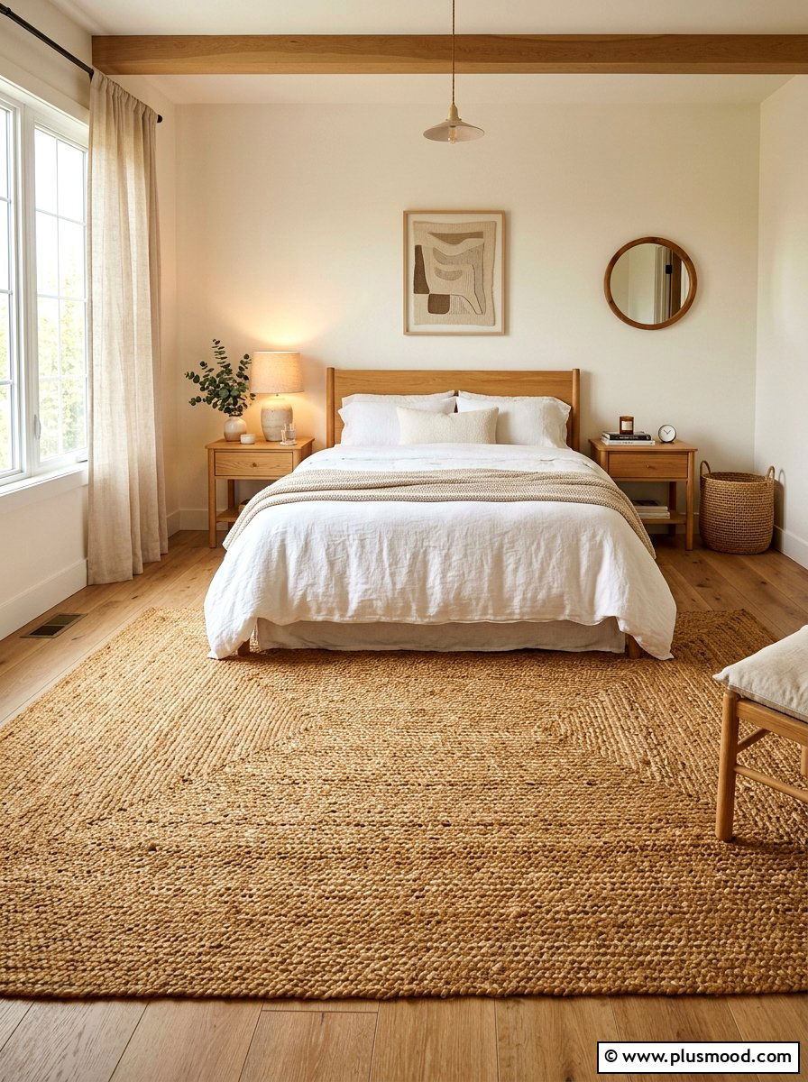 Jute Rug Texture - 25 elegant summer bedroom ideas