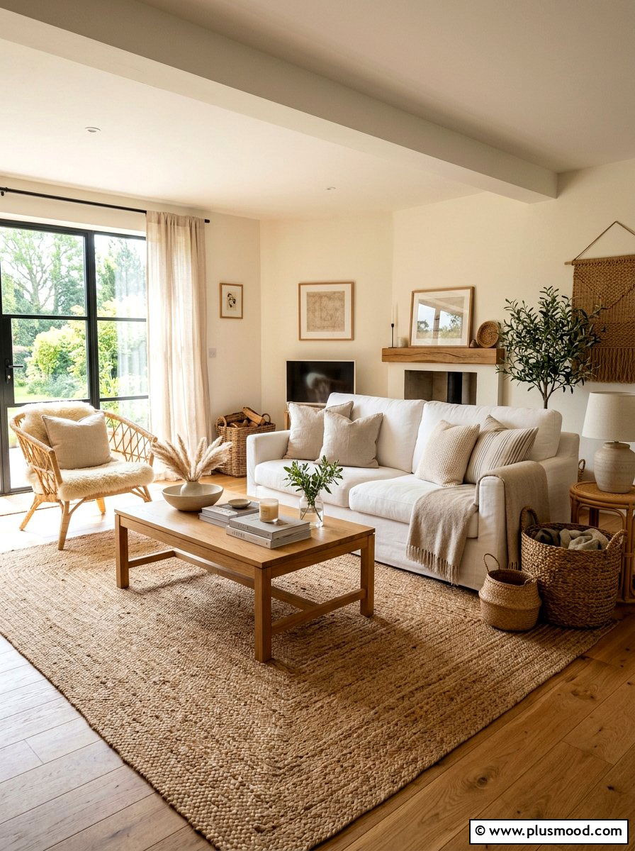 Jute Rug - 25 airy summer living room ideas
