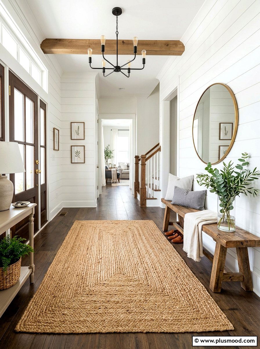 Jute Rugs Entryway - 25 summer farmhouse home decor ideas