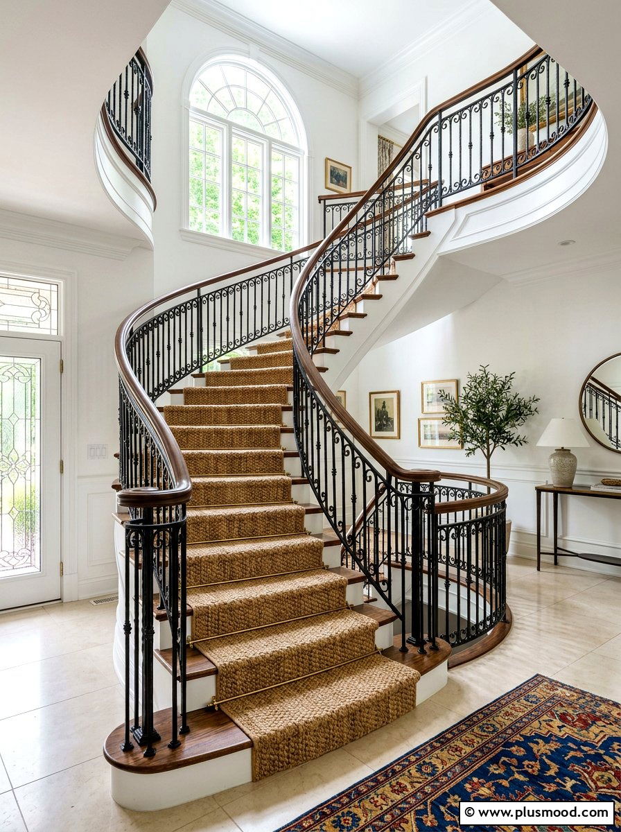 Jute Stair Runner - 25 summer jute decor ideas