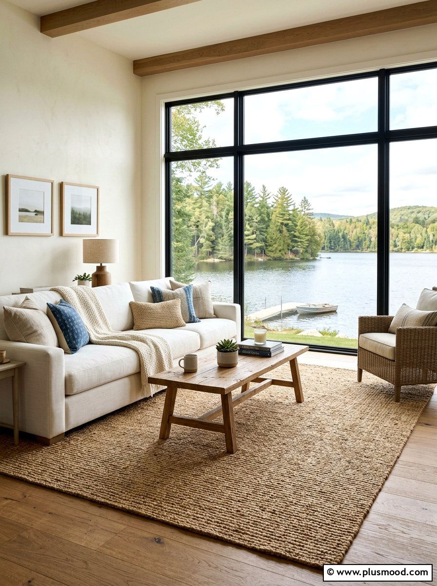 Jute area rug - 25 summer cottage decor ideas