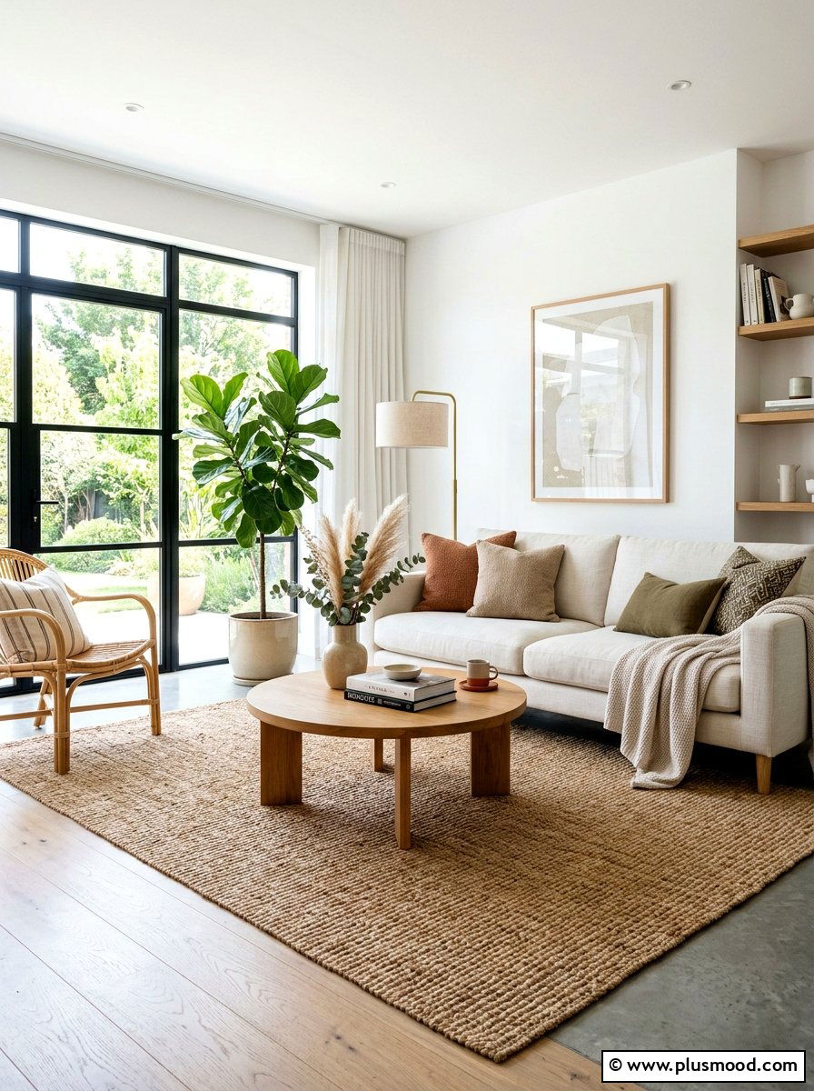 Jute area rug - 25 simple summer decorating ideas