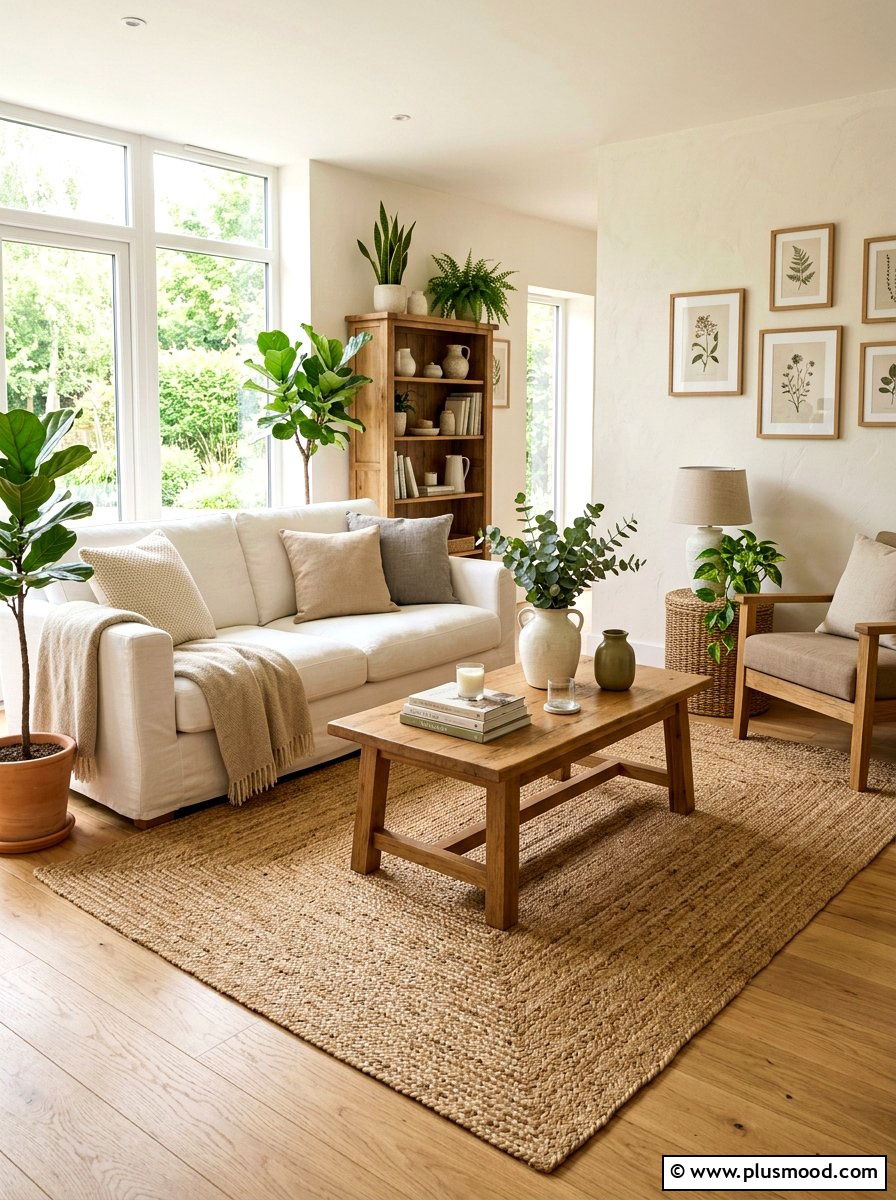 Jute rug living room - 25 small summer living room ideas