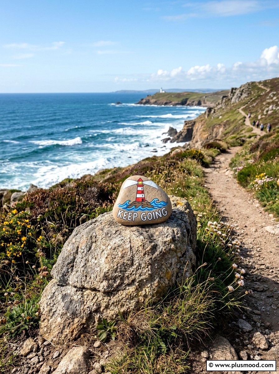 Keep Going Rock - 25 painted rock ideas with quotes