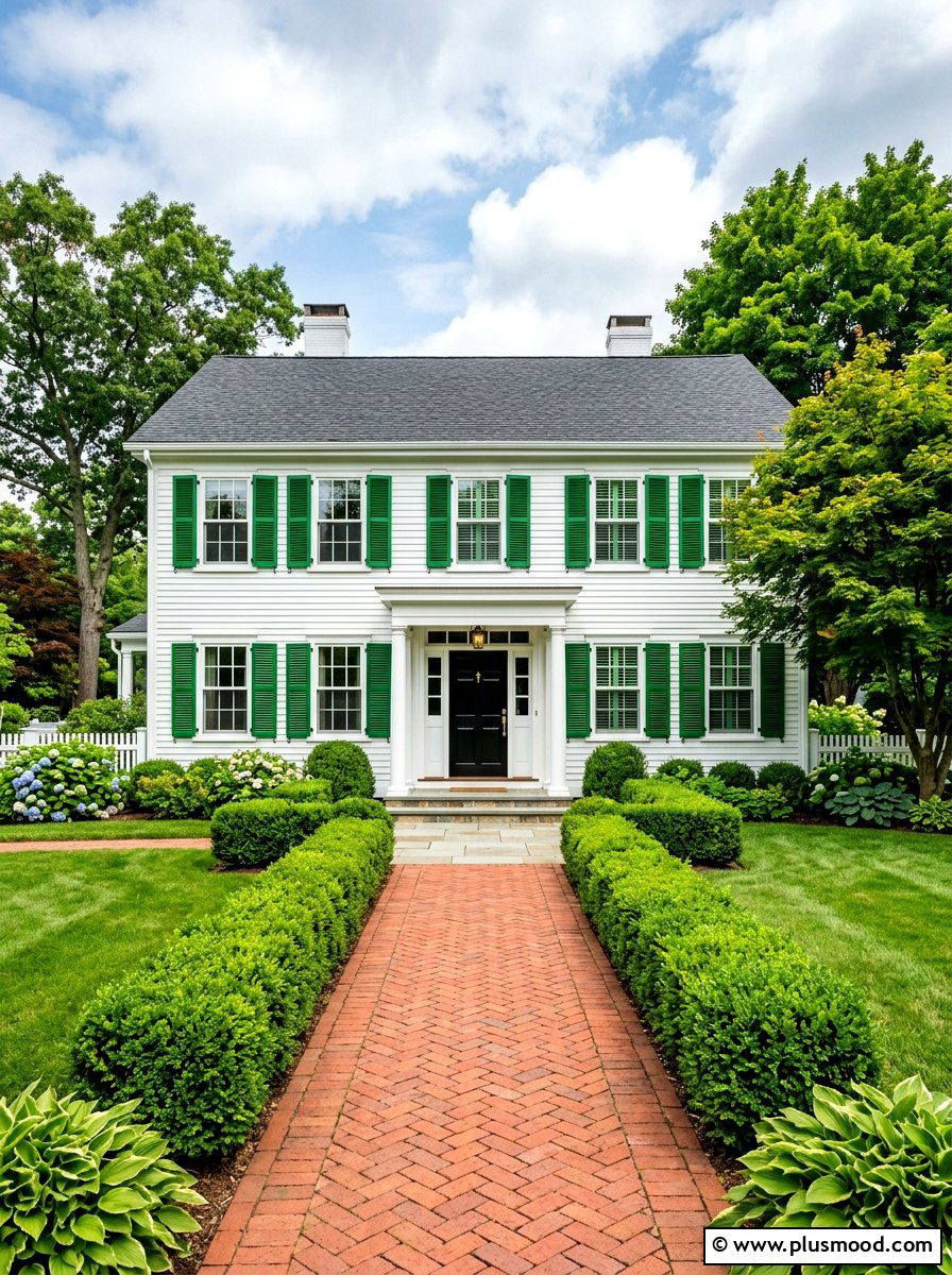 Kelly Green Shutters For White Siding - 25 summer shutters color ideas