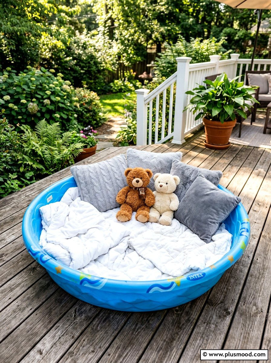 Kiddie Pool Pit - 25 summer movie night backyard ideas