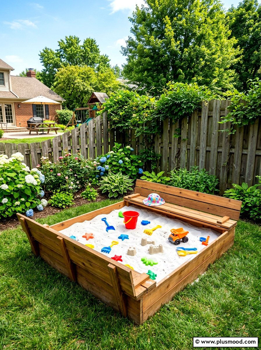 Kids Sandbox With Cover - 25 summer backyard ideas on a budget