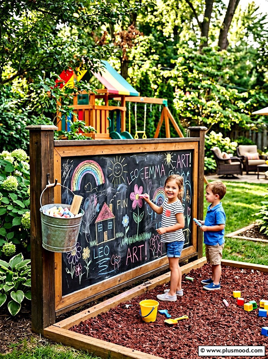 Kids chalkboard fence
