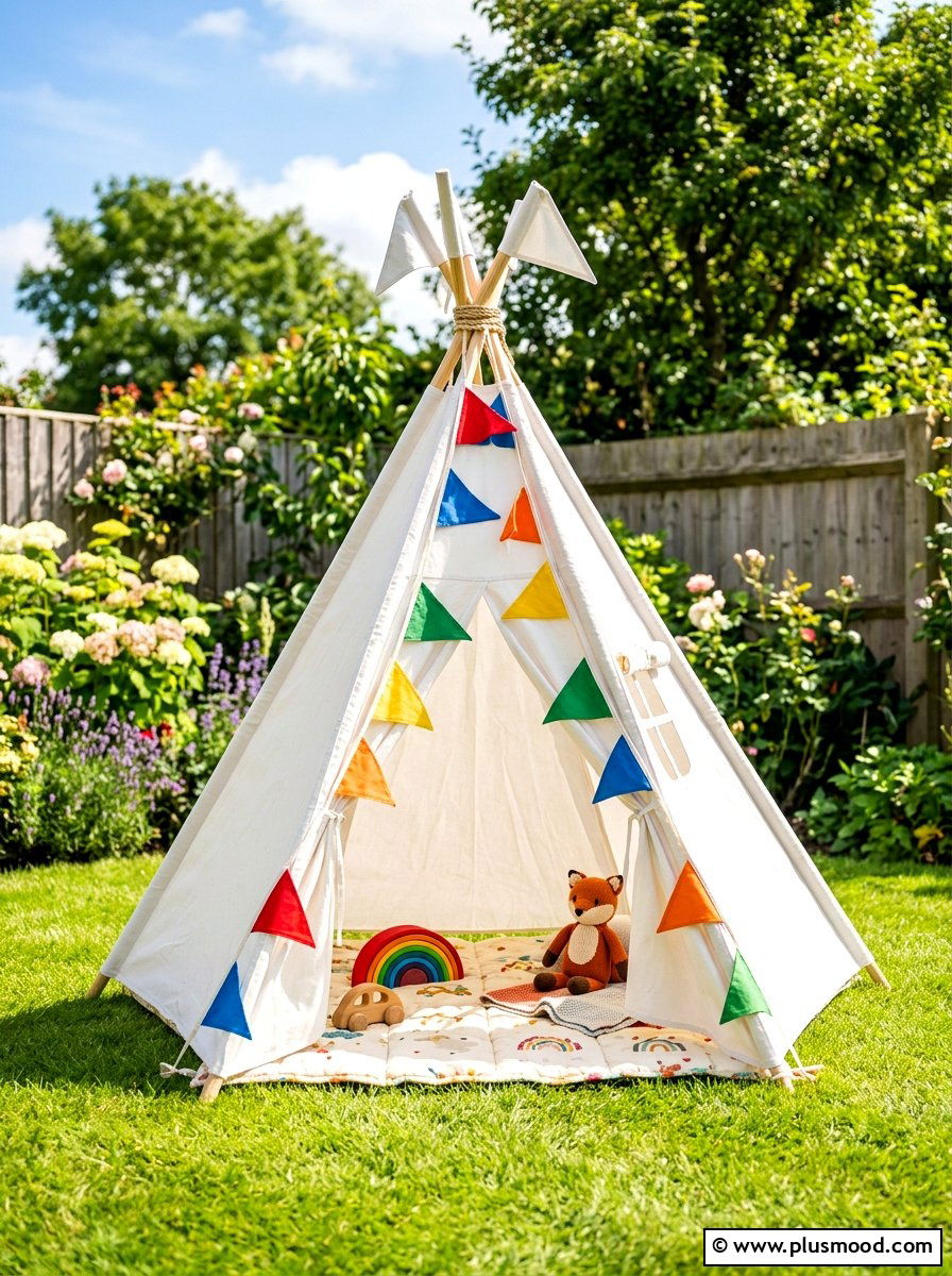 Kids teepee play area - 25 summer backyard picnic ideas