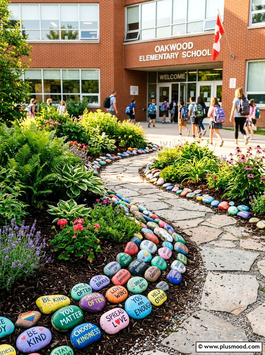 Kindness message rocks - 25 painted rock ideas for school projects
