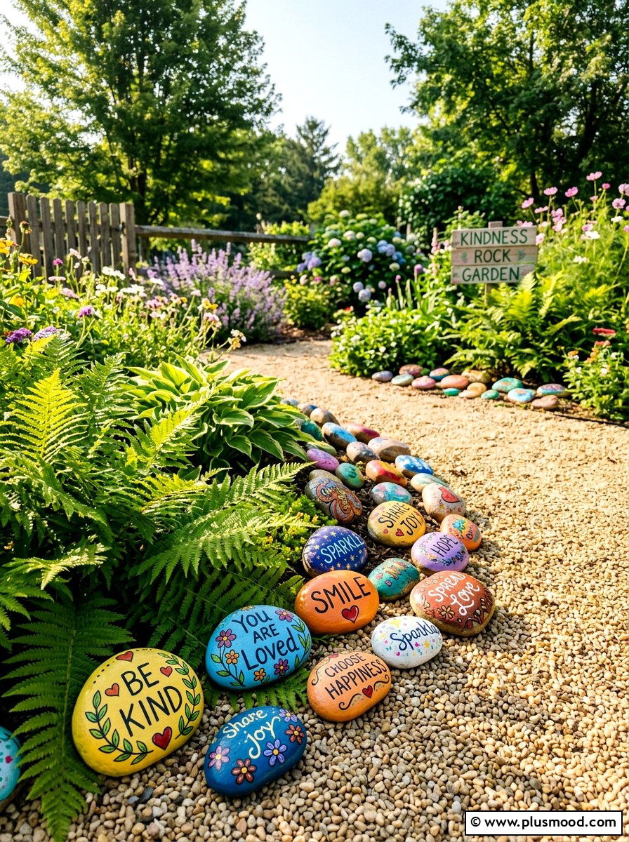 Kindness rock project - 25 painted rock ideas with positive affirmations