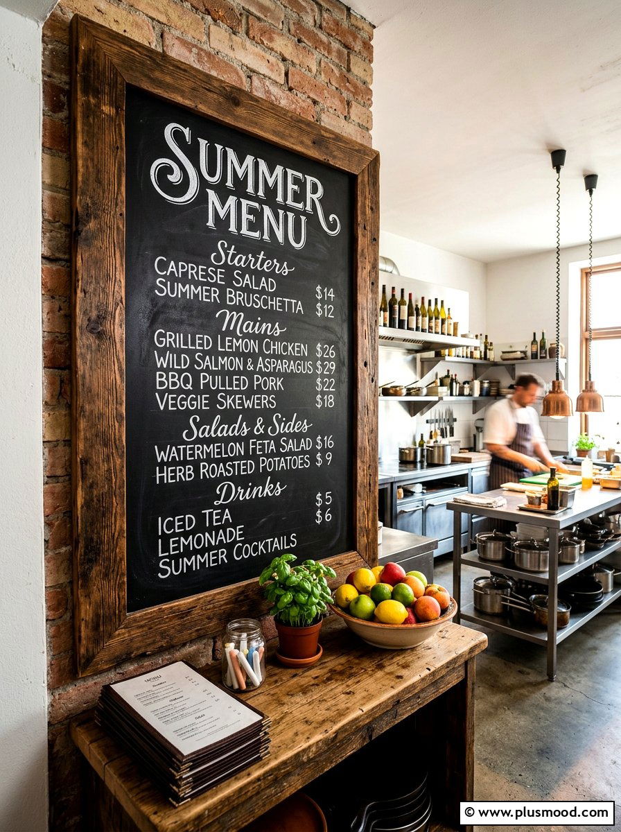 Kitchen Chalkboard Menu Board - 25 summer kitchen decor ideas on a budget