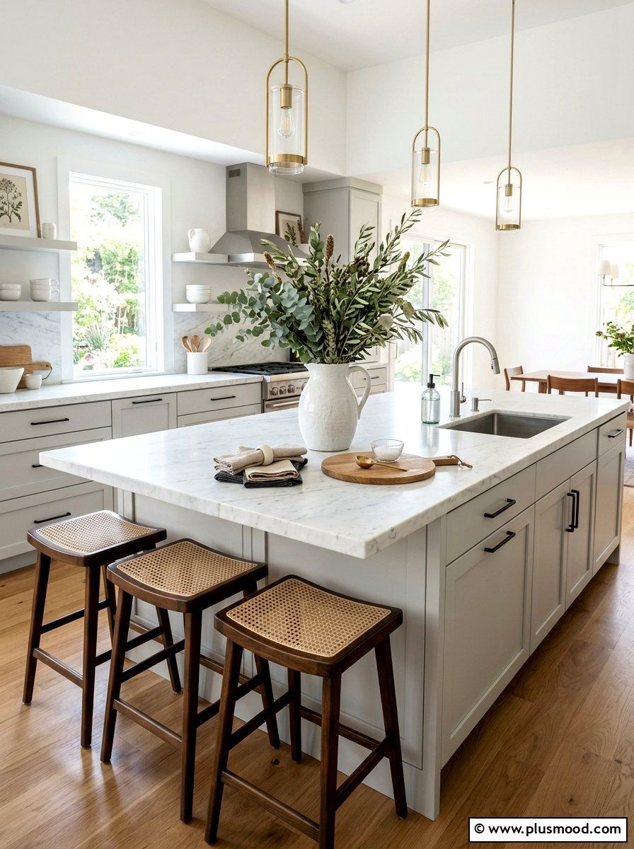 Kitchen Island Branches - 25 summer transition decor ideas