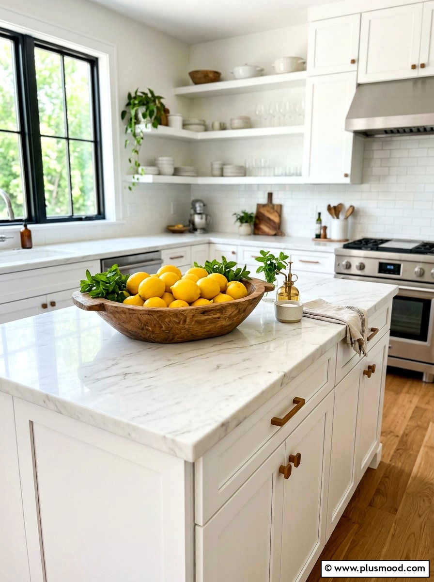 Kitchen Island Lemon Bowl - 25 summer kitchen island decor ideas