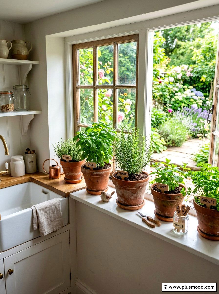 Kitchen Window Herb Garden - 25 summer kitchen decor ideas on a budget