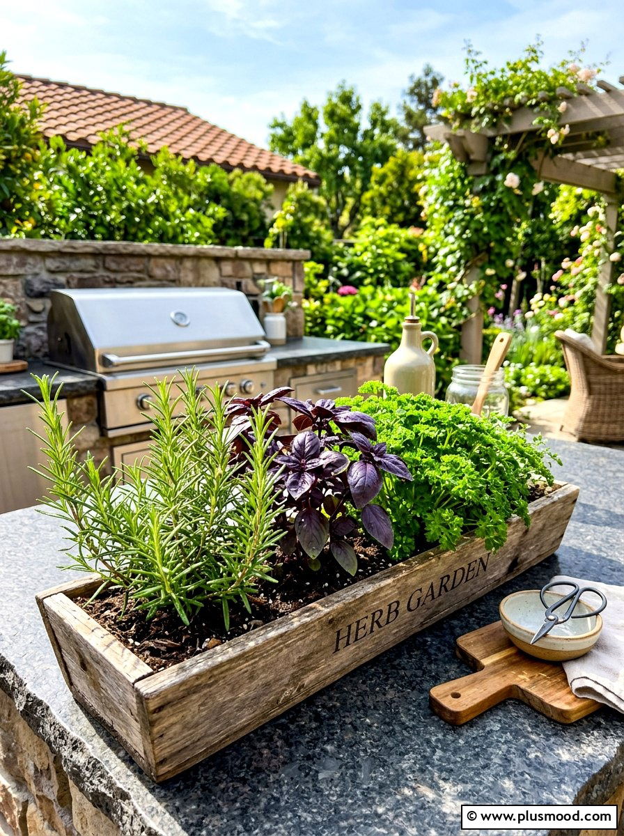 Kitchen herb arrangement - 25 summer garden pot arrangement ideas