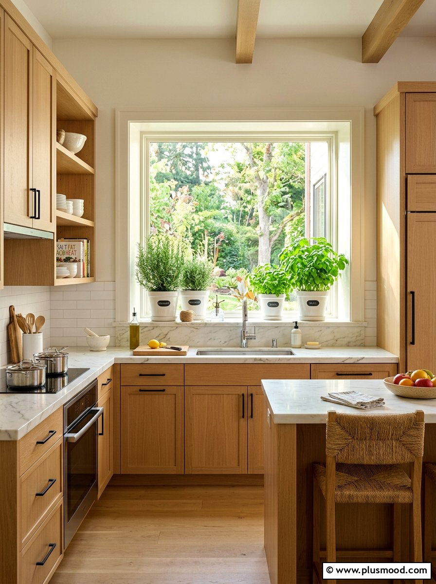 Kitchen herb garden window - 25 summer decor ideas with greenery