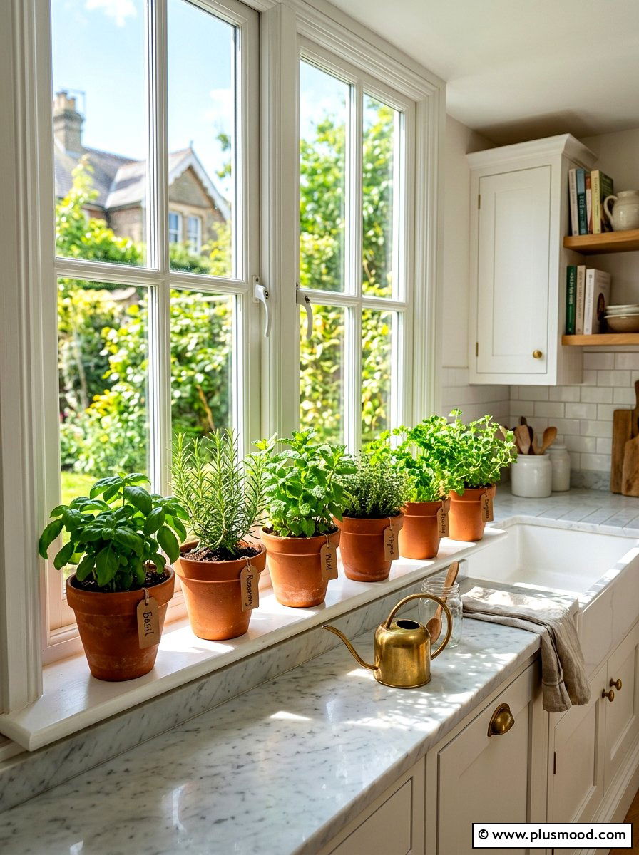 Kitchen herb window - 25 late summer decor ideas