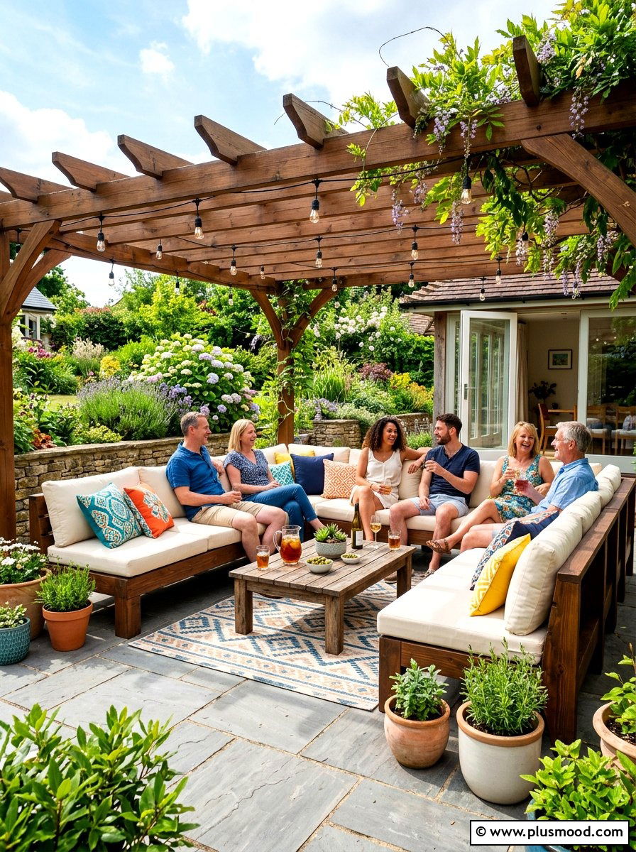 L Shaped Corner Bench - 25 summer garden bench ideas