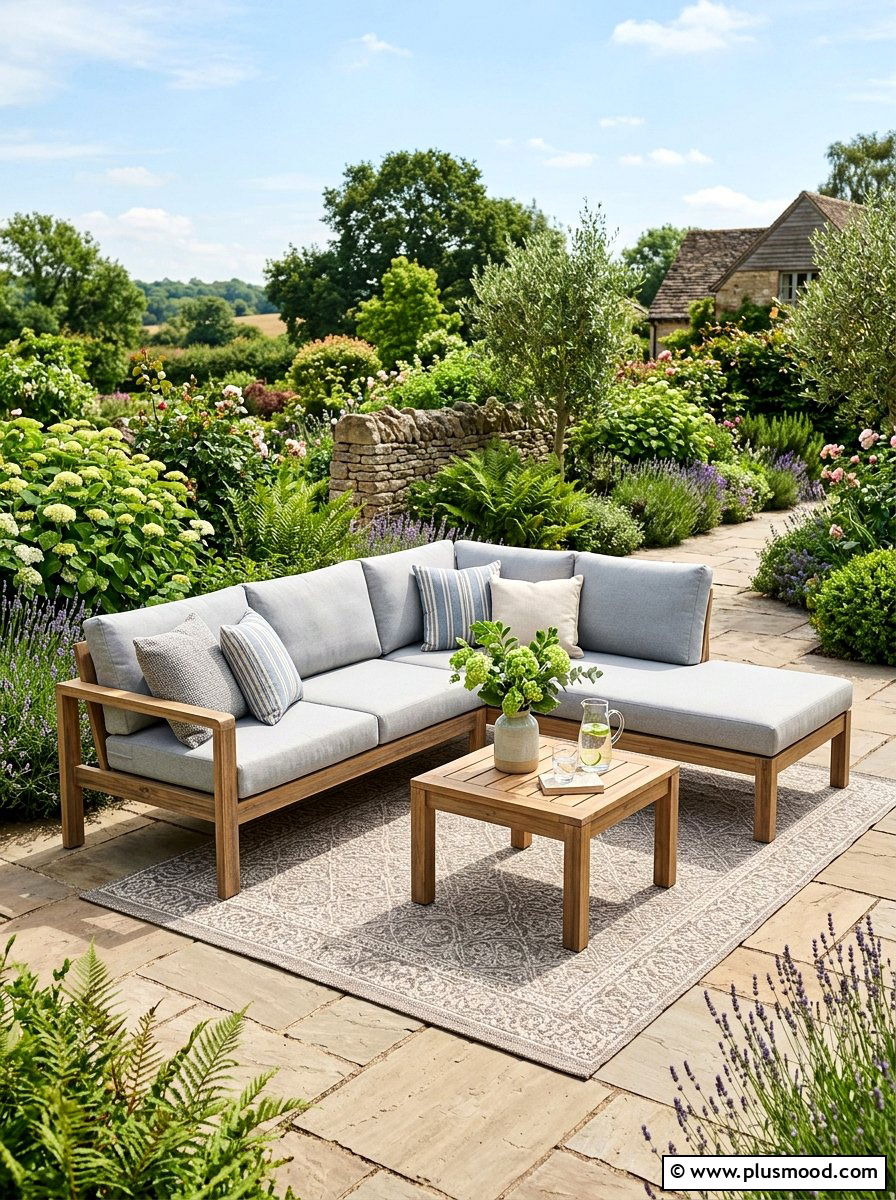 L Shaped Outdoor Sofa - 25 small backyard ideas for corner lots