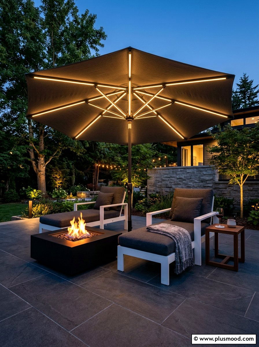 LED Patio Umbrella - 25 summer patio umbrella ideas