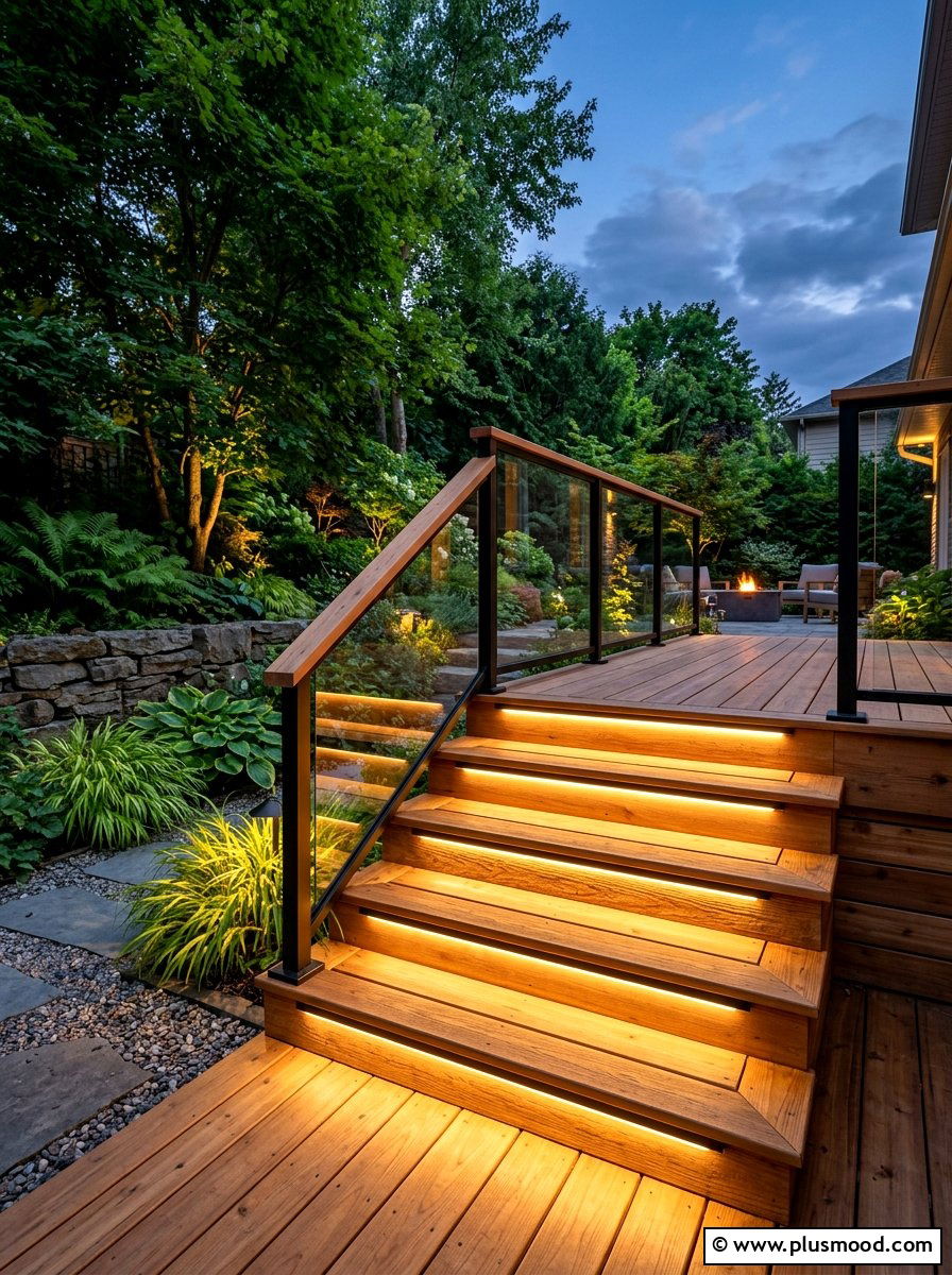 LED strip deck lighting - 25 summer outdoor lighting ideas for parties