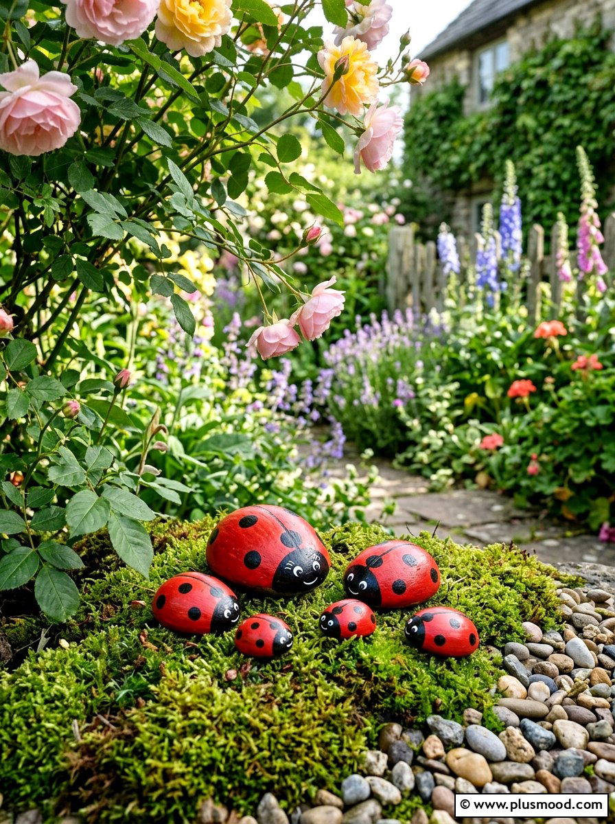 Ladybug Family Rock Set - 25 painted rock ideas with ladybugs