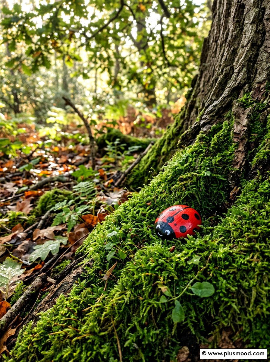 Ladybug Painted Rock - 25 painted rock ideas for hiding in nature