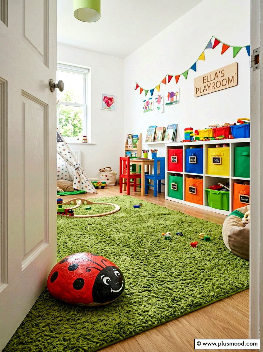Ladybug Painted Stone - 25 painted rock ideas for door stopper decor