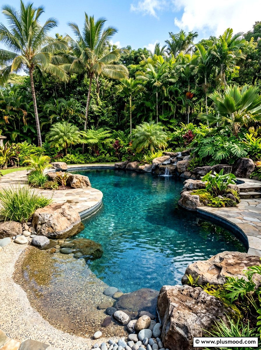 Lagoon Style Pool - 25 summer tropical pool ideas