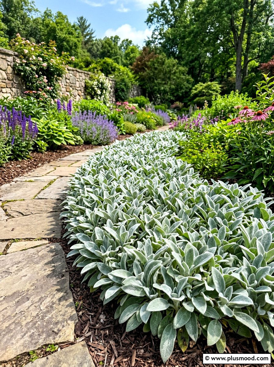 Lambs Ear Planting - 25 summer sensory garden ideas